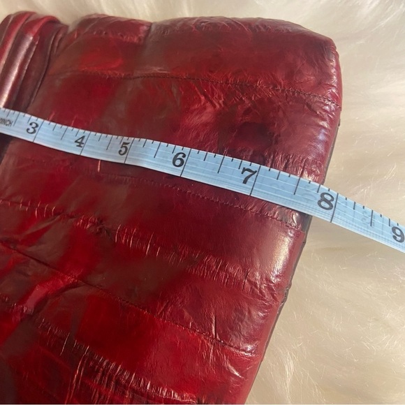 Vintage‎  red eel skin clutch crossbody purse - Picture 11 of 13